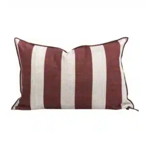Coussin Extérieur Rayures Toile BAYADERE Argile - Maison de Vacances