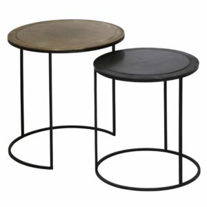 2 sellettes Gigognes Bronze/Noir, D40 et D49cm | Jolies Trouvailles