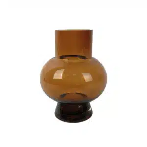 Vase rond verre ambré