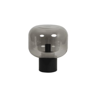 lampe ronde en verre teinté de couleur noir fumé