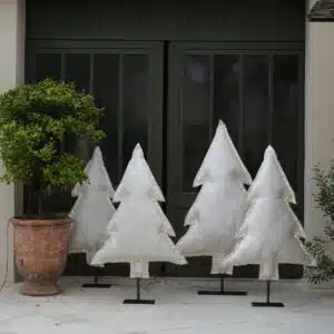 Sapin lumineux velours blanc