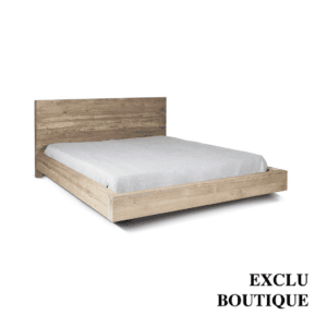lit nori en bois