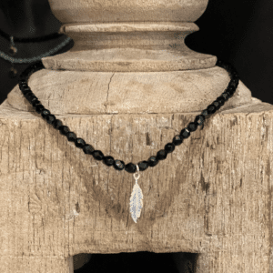 Bracelet Perles Plume, Différentes Coloris | Têtes Blondes - noir brillant