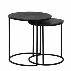 2 Sellettes Gigognes Noir, D40 et D49cm | Jolies Trouvailles
