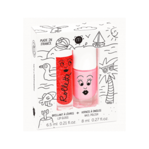 Kit maquillage pour enfant gloss et vernis rouge et rose Effet cookies