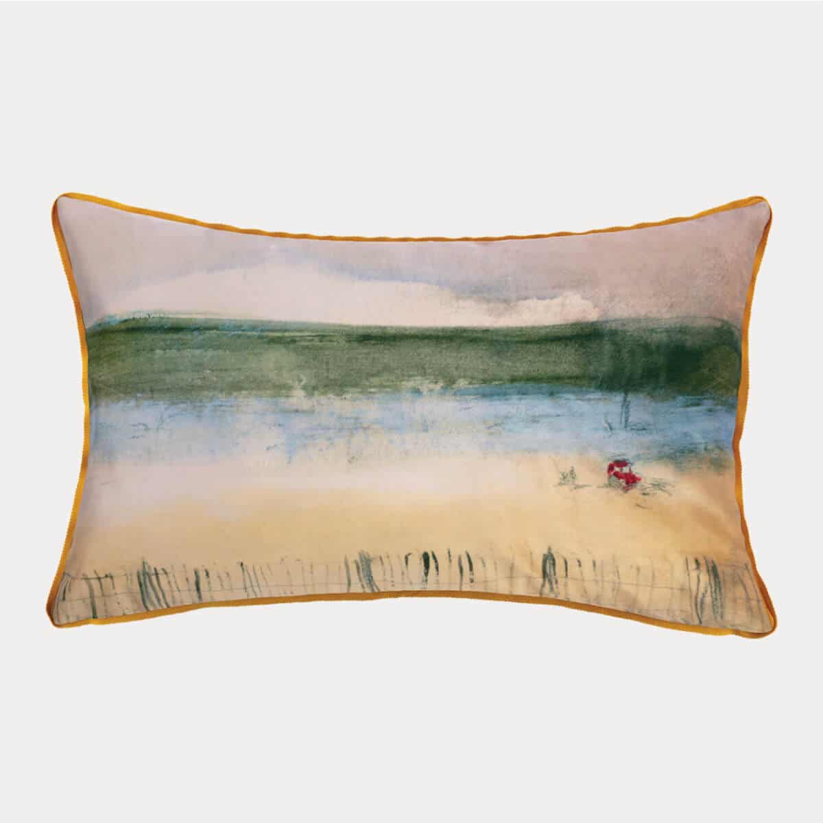 Housse de coussin Velours Tracteur Rouge