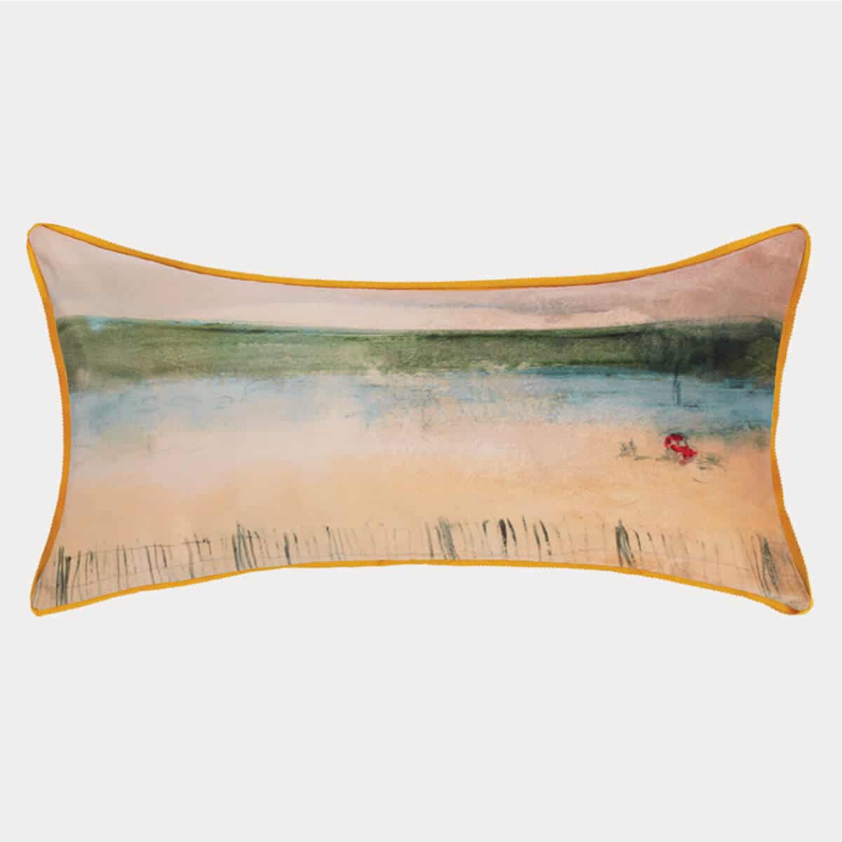 Housse de coussin Velours Tracteur Rouge 44x22