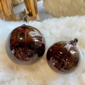 Boule de Noël Striée Brun Foncé