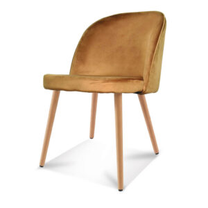 Chaise Ingrid Velours Ocre
