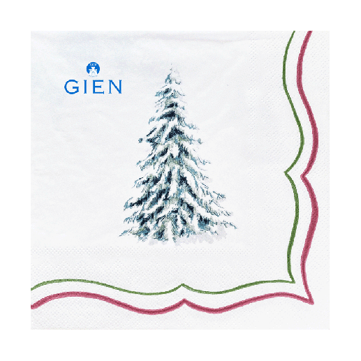 20 Serviettes En Papier Noël Rouge Et Vert – 40x40 Cm, 3 Plis, Ouate De Cellulose, Fabrication Européenne