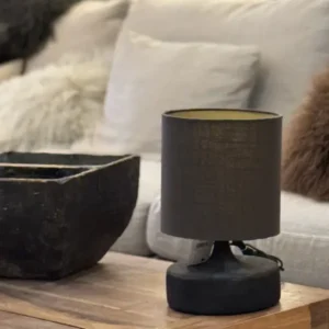 Lampe noire en bois pomax odillon- lampe à poser