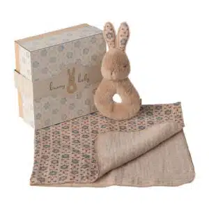 Coffret Hochet Lapin Crème Pêche