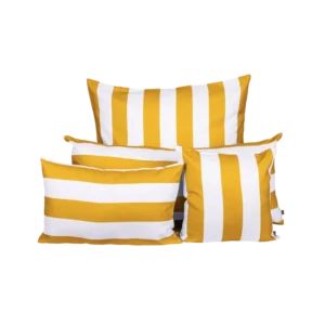 Housse de coussin extérieur à rayures Haomy Ocre