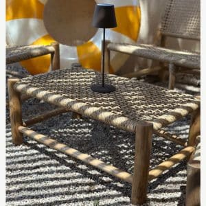 Table Basse Teck et Corde