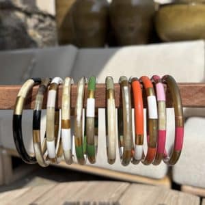 Bracelet Jonc Corne de Buffle Multicolore