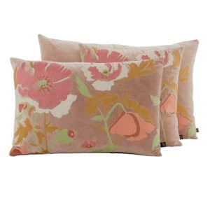Housse de Coussin Velours Brodée BRISTOL Mocaccino - Haomy