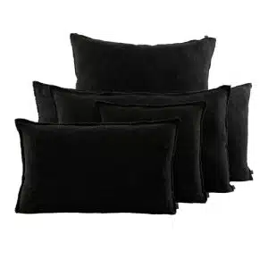 Housse de Coussin Lin et Coton Noir CALIFORNIA