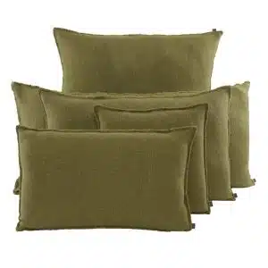 Housse de Coussin Lin et Coton Olive CALIFORNIA