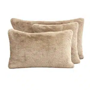 Housse de Coussin Fausse Fourrure CHAMONIX Lin - Haomy