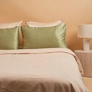 Taie d'oreiller Pure soie Vichy Vert 51x76 - Emily's Pillow