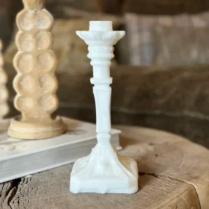 Bougeoir en Cire Blanc - La Ciergerie des Prémontrés