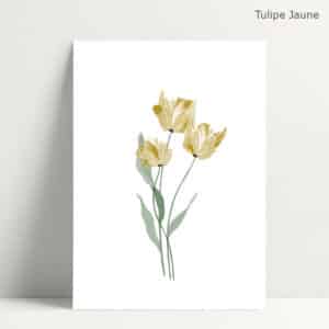 Carte Imprimée Tulipe Jaune