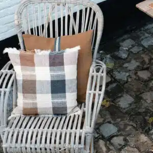 Housse de Coussin Lin MAXINE à Carreaux Libeco