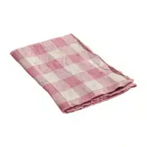 Torchon en Lin Vichy Rose zizi - Maison de Vacances
