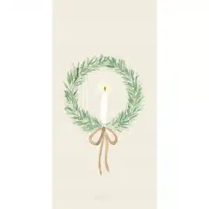 Serviettes en Papier de Noël Rectangles - Couronne et Bougie - IB Laursen