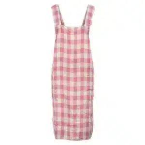 Tablier Japonais en Lin Vichy Rose zizi - Maison de Vacances