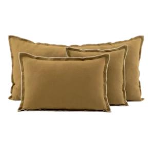 Housse de Coussin en Lin SEONI Gold - Haomy
