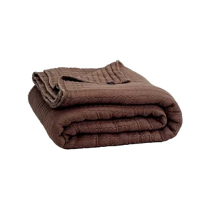 Plaid / Couvre Lit Coton TIVOLI Ganache - Haomy