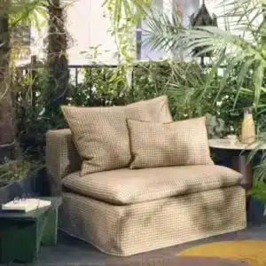 Fauteuil Extérieur GYPSET 95 - Jacquard Bistrot Ambre - Maison de Vacances