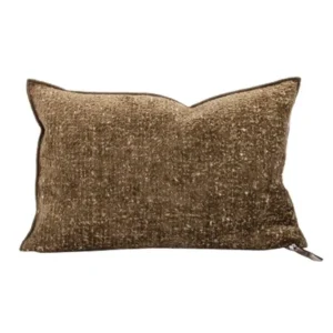 Coussin CHENILLE POLLOCK Méchée Bronze - Maison de Vacances