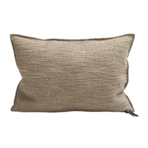 Coussin Toile BIELLA Dévorée Cappuccino - Maison de Vacances