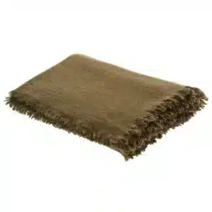 Plaid en Laine Vierge Lavée Bronze - Maison de Vacances