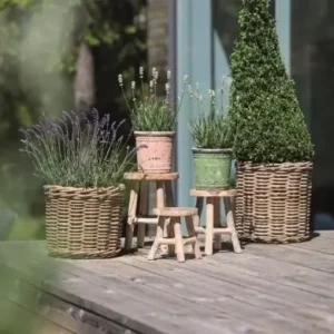 Tabouret Support Plantes en Bois