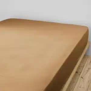 Drap Housse Gaze de Coton GAÏA Camel - L'Effet Papillon