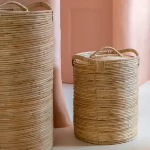 Panier avec Couvercle en Roseau