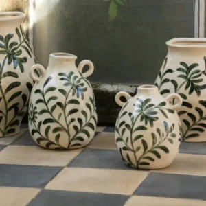 Vase en Grès Feuilles