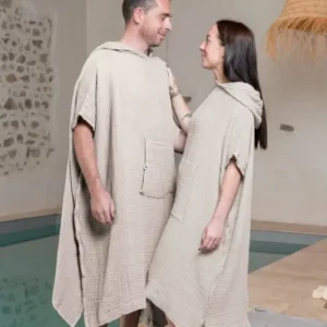 Poncho Gaia DOUBLE GAZE DE COTON PAMPA - l'effet papillon (1)