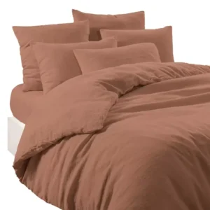 Linge de Lit en Lin LERIA Mocaccino - Haomy