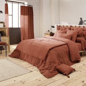 Housse de Couette Gaze de Coton GAÏA Terracotta - L'Effet Papillon
