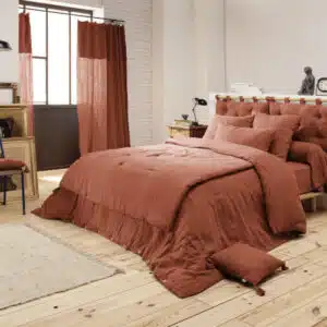 Housse de Couette Gaze de Coton GAÏA Terracotta - L'Effet Papillon