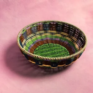 Bol coloré tissé à la main - Marron & Vert