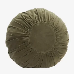 Coussin Rond en Velours Vert - Madam Stoltz