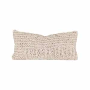 Coussin en laine en tricot 30x60 cm crispy ecru
