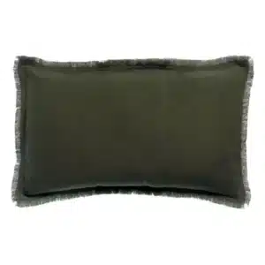 Housse de Coussin Lin et Coton LALY Olive 30x50 - Vivaraise