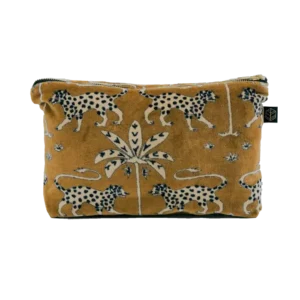 Trousse en Velours Imprimé Panthère BERIA Gold - Haomy