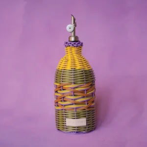 Verseur d’huile tissée Jaune et Lilas Maegen